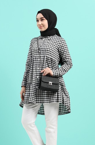 Kareli Tunik 8222-02 Siyah