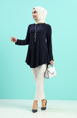Tunic with Necklace 8231-01 Navy Blue 8231-01