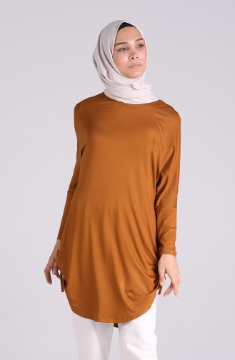 Yandan Bağlamalı Tunik 3175-02 Taba