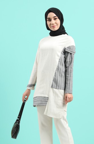 Garnili Keten Tunik 12069-01 Krem