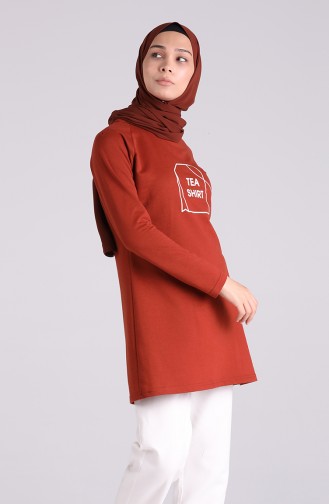 Baskılı Tunik 3048-15 Taba