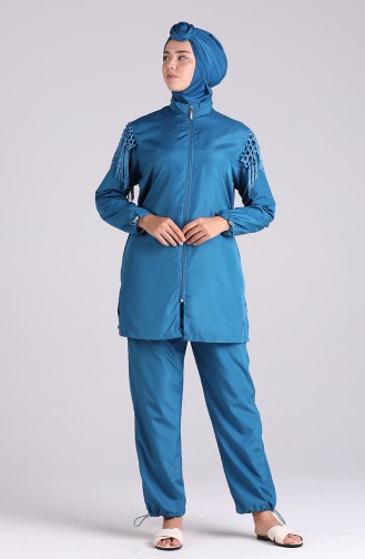 Oil Blue Swimsuit Hijab 20204-04