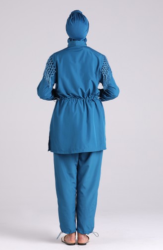 Oil Blue Swimsuit Hijab 20204-04