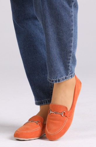 Orange Woman Flat Shoe 0403-06