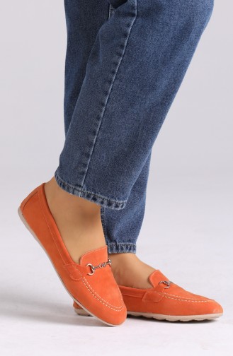 Orange Woman Flat Shoe 0403-06