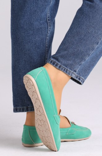 Water Green Woman Flat Shoe 0403-11