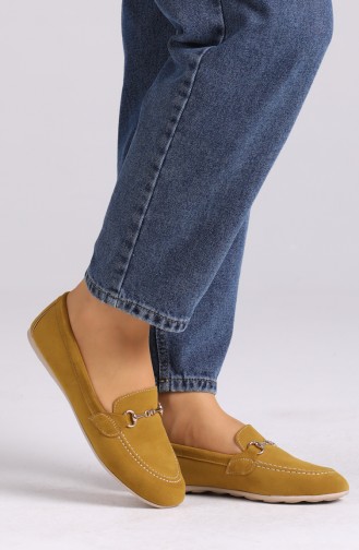 Saffron Colored Women`s Flats 0403-13