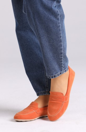 Orange Woman Flat Shoe 0404-07