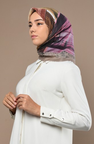 Jakarlı Çekme Cotton Eşarp 2530-04 Açık Vizon