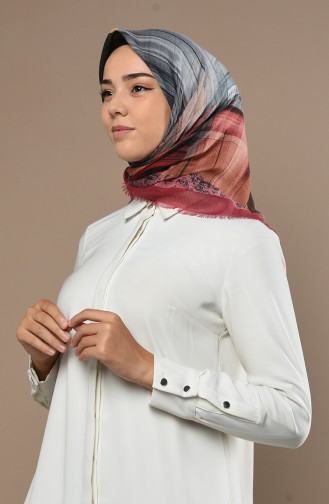 Jakarlı Çekme Cotton Eşarp 2530-10 Gül Kurusu