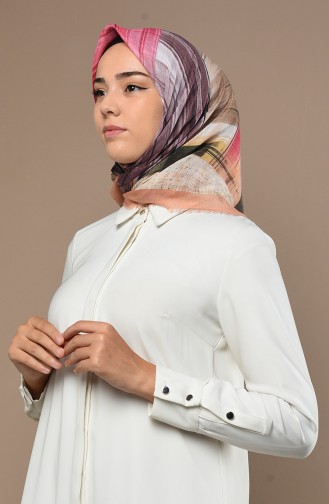 Jakarlı Çekme Cotton Eşarp 2530-11 Koyu Somon