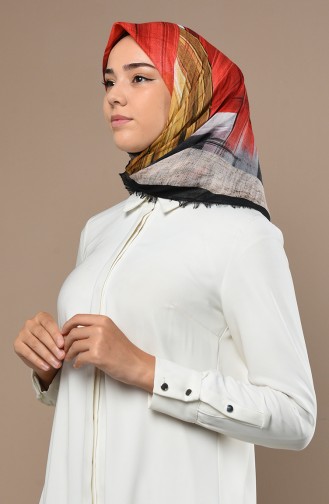 Jakarlı Çekme Cotton Eşarp 2530-15 Siyah