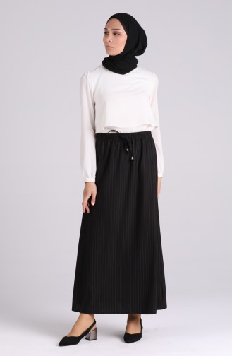 Beli Lastikli Etek 9007-01 Siyah