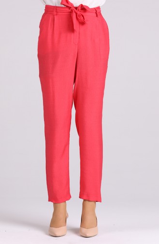 Straight Leg Trousers with Pockets 9y1911306-01 Coral 9Y1911306-01