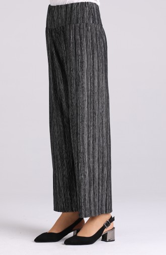 Striped wide-leg Trousers 64002 -01 Black 64002 -01