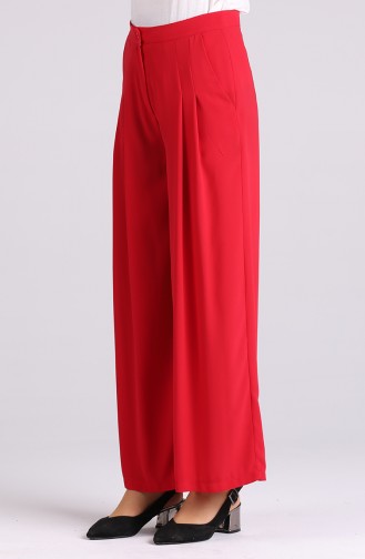 Pleated wide Leg Pants 11014-02 Red 11014-02