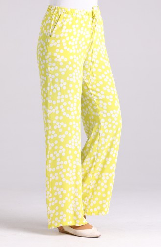 Patterned wide Leg Trousers 4028a-05 Pistachio Green 4028A-05