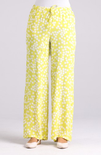 Patterned wide Leg Trousers 4028a-05 Pistachio Green 4028A-05