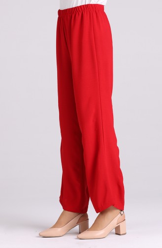 Elastic waist wide Leg Pants 4029-01 Red 4029-01