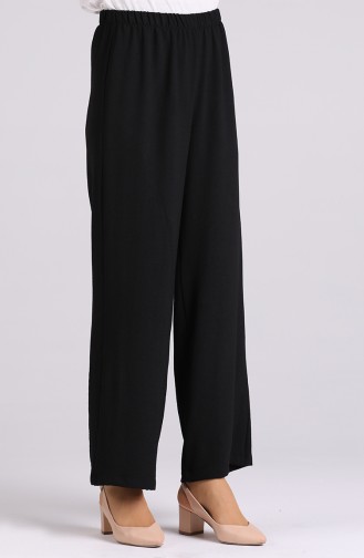 Elastic waist wide Leg Pants 4029-03 Black 4029-03