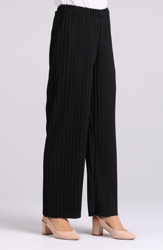 Pleated wide Leg Pants 2027-02 Black 2027-02