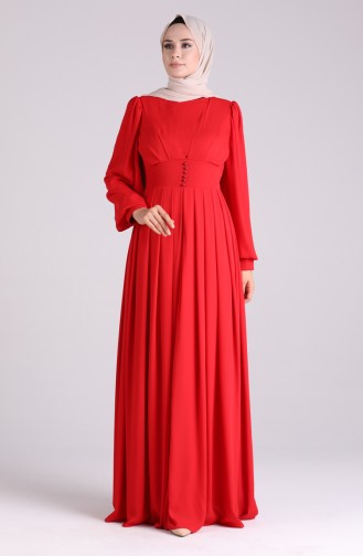 Belted Evening Dress 60172-01 Red 60172-01