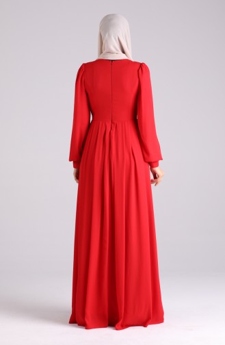 Belted Evening Dress 60172-01 Red 60172-01