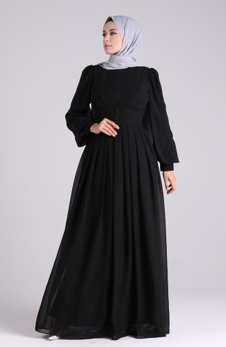 Belted Evening Dress 60172-03 Black 60172-03