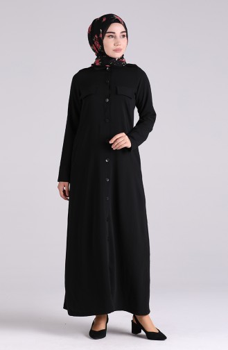 Schwarz Hijab Kleider 0920-01