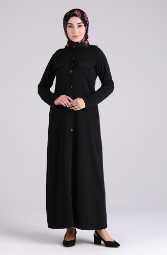Schwarz Hijab Kleider 0920-01