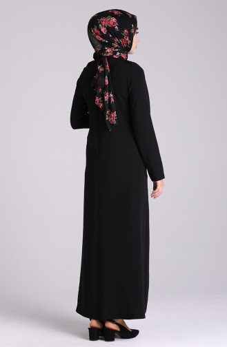 Schwarz Hijab Kleider 0920-01