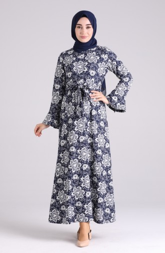 Robe Hijab Bleu Marine 5885B-01