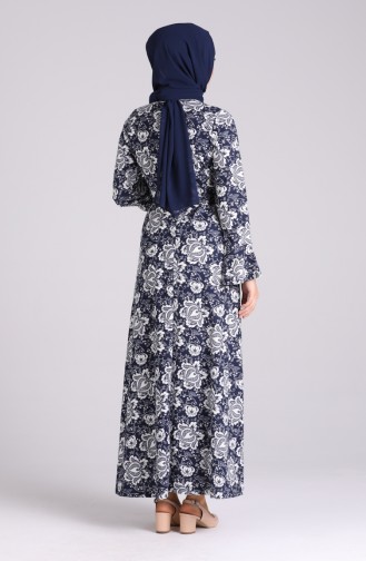 Dunkelblau Hijab Kleider 5885B-01