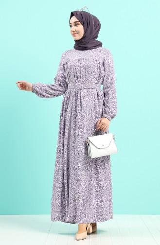 Purple Hijab Dress 8092B-03