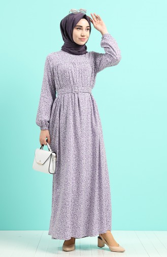 Purple Hijab Dress 8092B-03