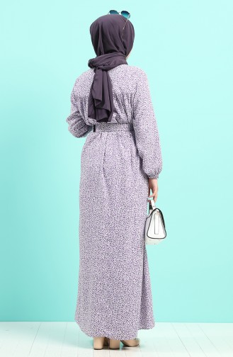 Lila Hijab Kleider 8092B-03
