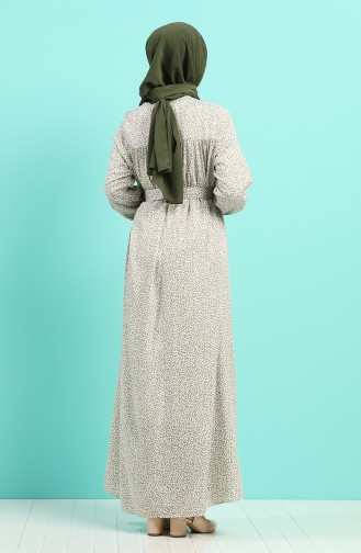 Khaki Hijab Kleider 8092B-04