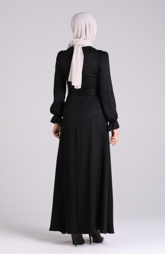 Schwarz Hijab Kleider 60184-01