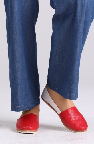 Red Woman Flat Shoe 4611-1