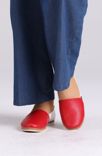 Red Woman Flat Shoe 4611-1