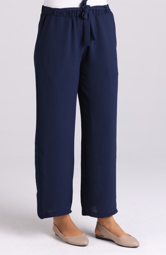 Plus Size wide Leg Trousers 1030-03 Navy Blue 1030-03