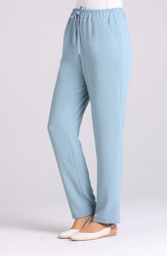 Large Size Elastic waist wide Leg Pants 1336-04 Mint Blue 1336-04