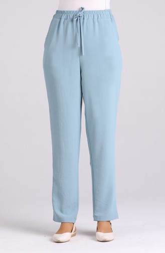 Large Size Elastic waist wide Leg Pants 1336-04 Mint Blue 1336-04