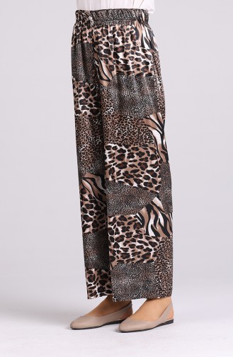 Leopard Print Pants 2164-02 Brown 2164-02