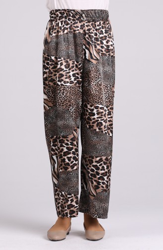 Leopard Print Pants 2164-02 Brown 2164-02