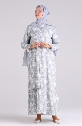 Gray Hijab Dress 0245-03