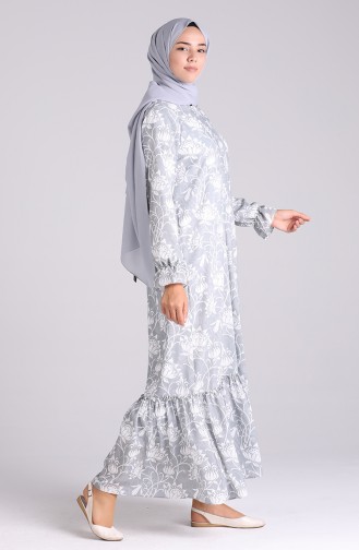 Grau Hijab Kleider 0245-03