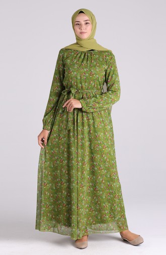 Grün Hijab Kleider 20Y3064001-01
