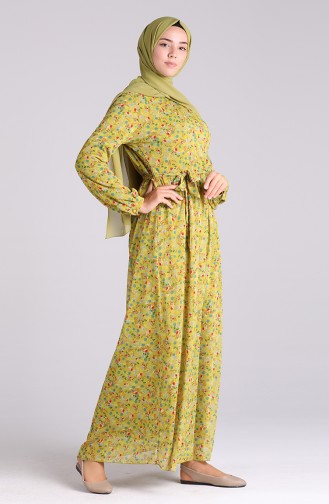 Pistaziengrün Hijab Kleider 20Y3064001-02