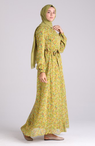 Robe Hijab Vert pistache 20Y3064001-02
